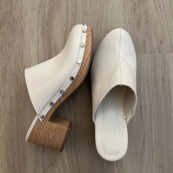 Zara Shoes - Zara White Studded Clogs